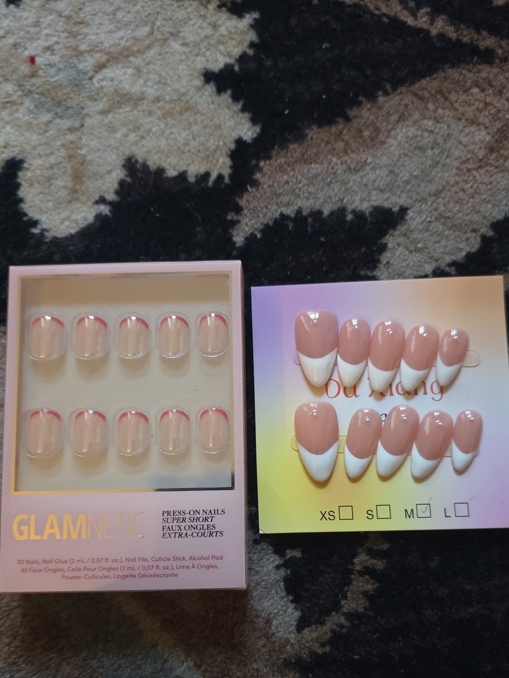 Nude Pink & White Press-On Nails — Elegant French Tip Set